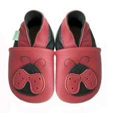 Hopi Hop Barefoot slippers Ladybug on red