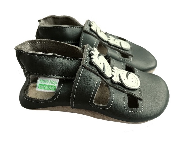 Hopi Hop Barefoot capáčky sandálky šedé Zebra