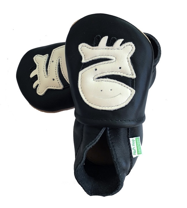 Hopi Hop Barefoot slippers Zebra black-white