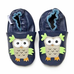 Hopi Hop leather slippers OWL BLUE