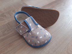 Pegres BF01 blue slippers - leaves