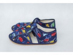 Baby Bare Shoes Slippers Navy cars