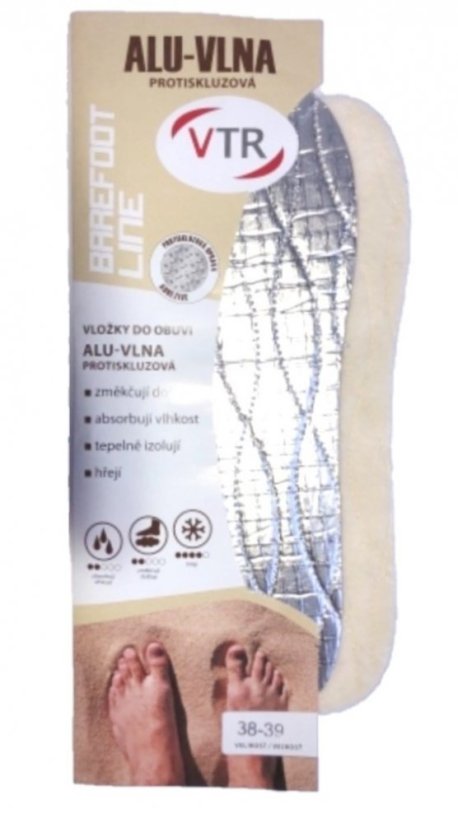 VTR Barefoot ALU-Anti-slip Wool Insoles